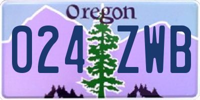 OR license plate 024ZWB