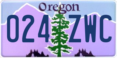 OR license plate 024ZWC