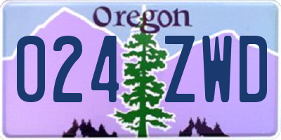 OR license plate 024ZWD
