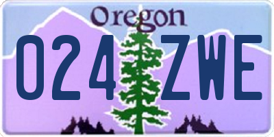 OR license plate 024ZWE