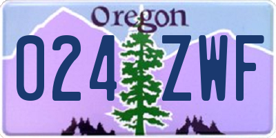 OR license plate 024ZWF