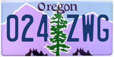 OR license plate 024ZWG
