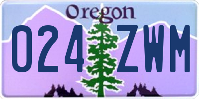 OR license plate 024ZWM