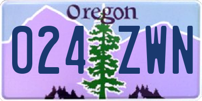 OR license plate 024ZWN