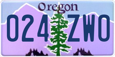 OR license plate 024ZWO