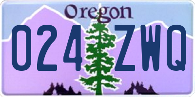OR license plate 024ZWQ