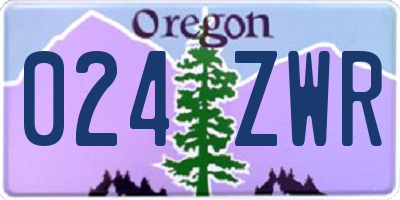OR license plate 024ZWR
