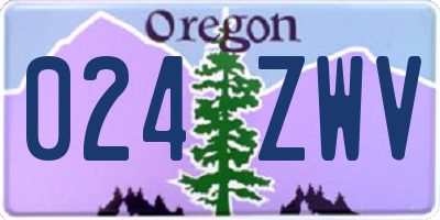 OR license plate 024ZWV