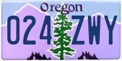 OR license plate 024ZWY