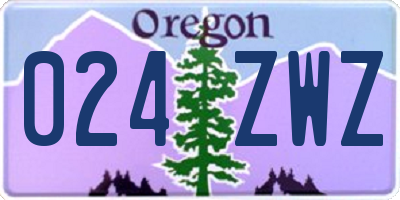 OR license plate 024ZWZ