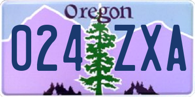 OR license plate 024ZXA