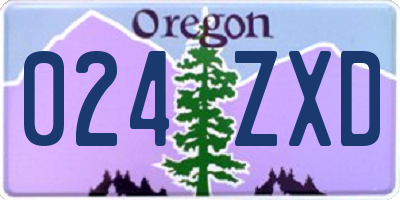 OR license plate 024ZXD