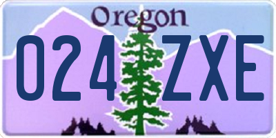 OR license plate 024ZXE