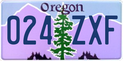 OR license plate 024ZXF