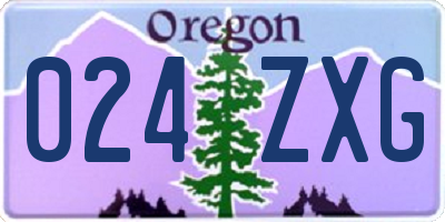 OR license plate 024ZXG