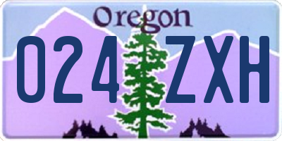 OR license plate 024ZXH