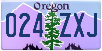 OR license plate 024ZXJ