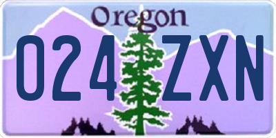 OR license plate 024ZXN