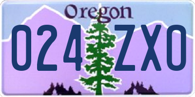 OR license plate 024ZXO