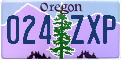 OR license plate 024ZXP