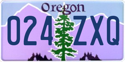 OR license plate 024ZXQ