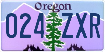 OR license plate 024ZXR