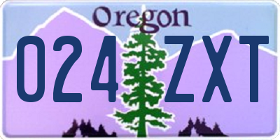 OR license plate 024ZXT