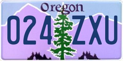 OR license plate 024ZXU
