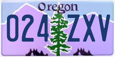 OR license plate 024ZXV