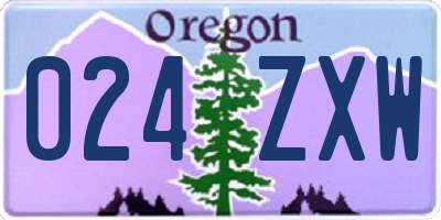 OR license plate 024ZXW