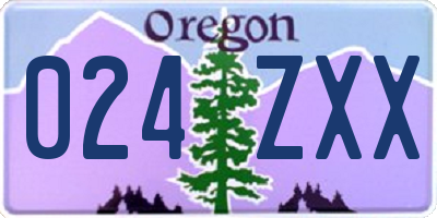 OR license plate 024ZXX