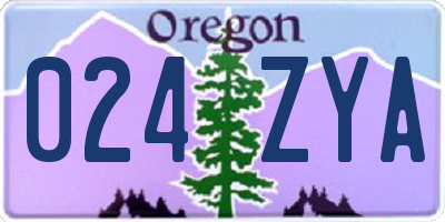 OR license plate 024ZYA
