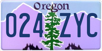 OR license plate 024ZYC
