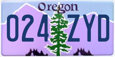 OR license plate 024ZYD
