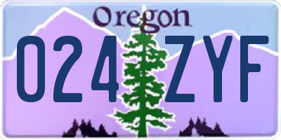 OR license plate 024ZYF
