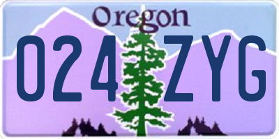OR license plate 024ZYG