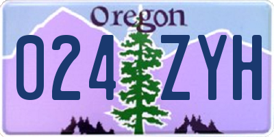 OR license plate 024ZYH