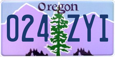 OR license plate 024ZYI