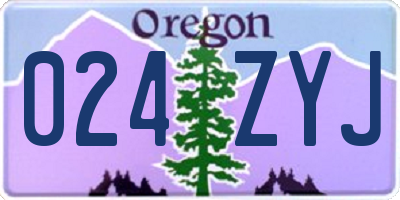 OR license plate 024ZYJ
