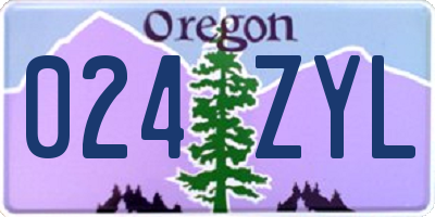 OR license plate 024ZYL