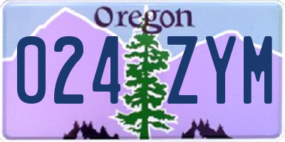 OR license plate 024ZYM