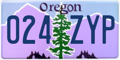 OR license plate 024ZYP