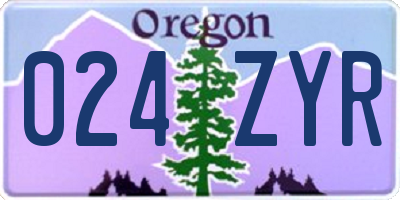 OR license plate 024ZYR