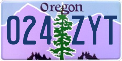 OR license plate 024ZYT