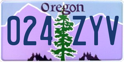 OR license plate 024ZYV