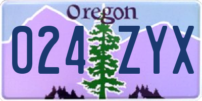 OR license plate 024ZYX