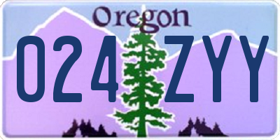 OR license plate 024ZYY