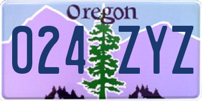 OR license plate 024ZYZ