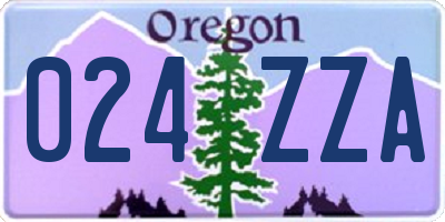 OR license plate 024ZZA