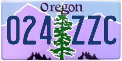 OR license plate 024ZZC